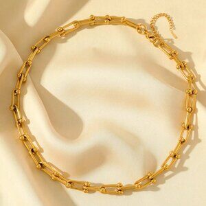 Yellow Punk Women's Stainless Steel Chain Necklace